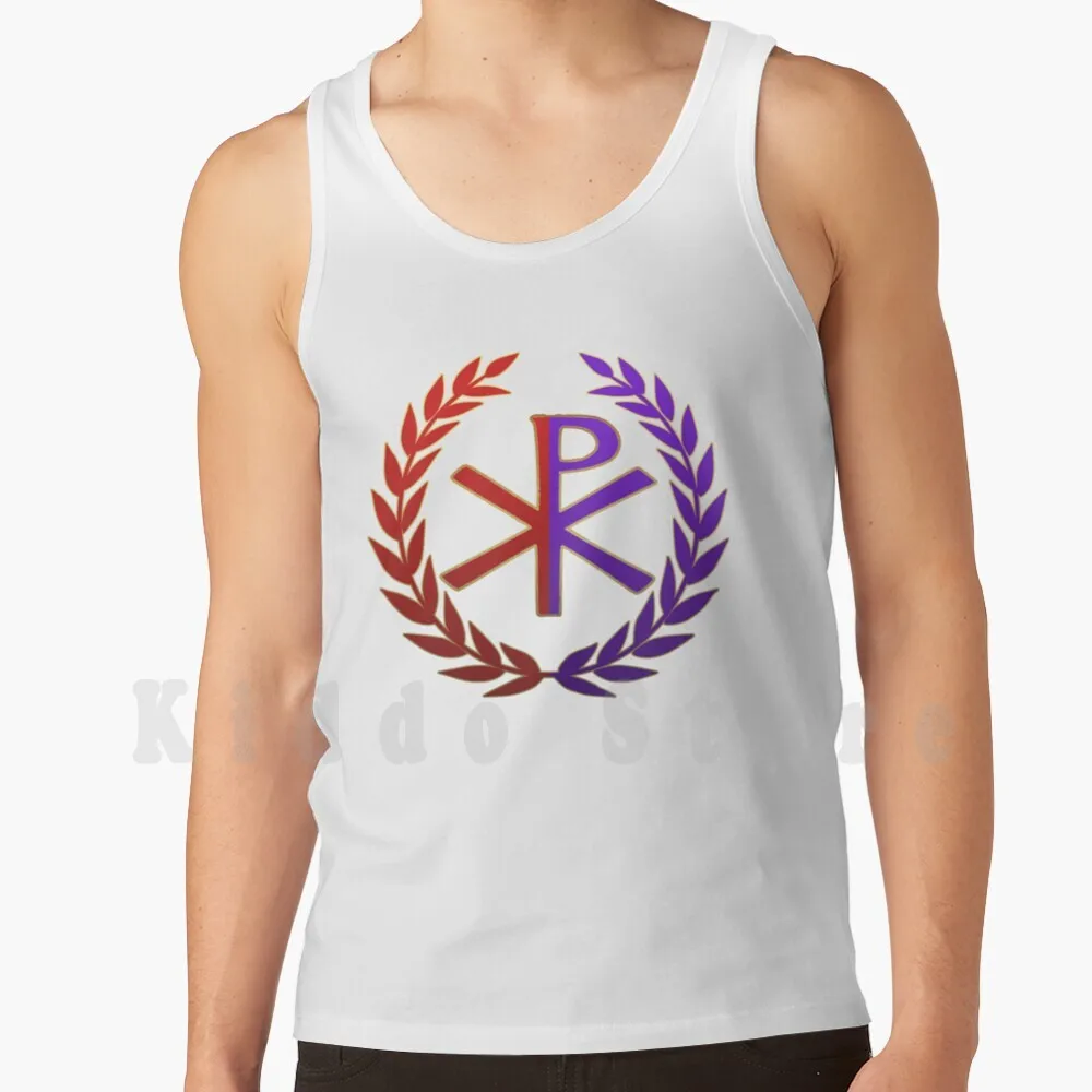 Roman Empire East Vs West Chi Rho Symbol Canotte Gilet 100% Cotone Impero Romano Total War Roman Total War Late Roman