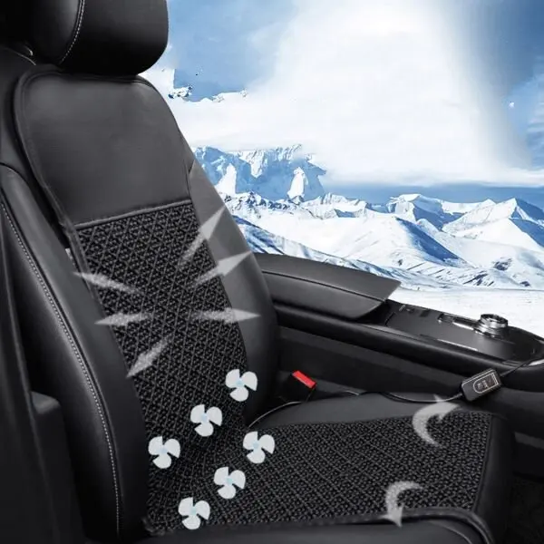 

car Cooling Seat Cushion 12 V Automotive Universal Seat Cover Ventilate Breathable 6 Air Flow fan for summer leather support