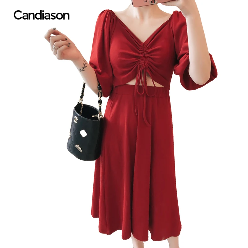 

Sexy Waistless Smocked Bodycon Dress Women Strapless Ruffles Mini Red Dresses Ladies Short Party Club Dress Vestidos