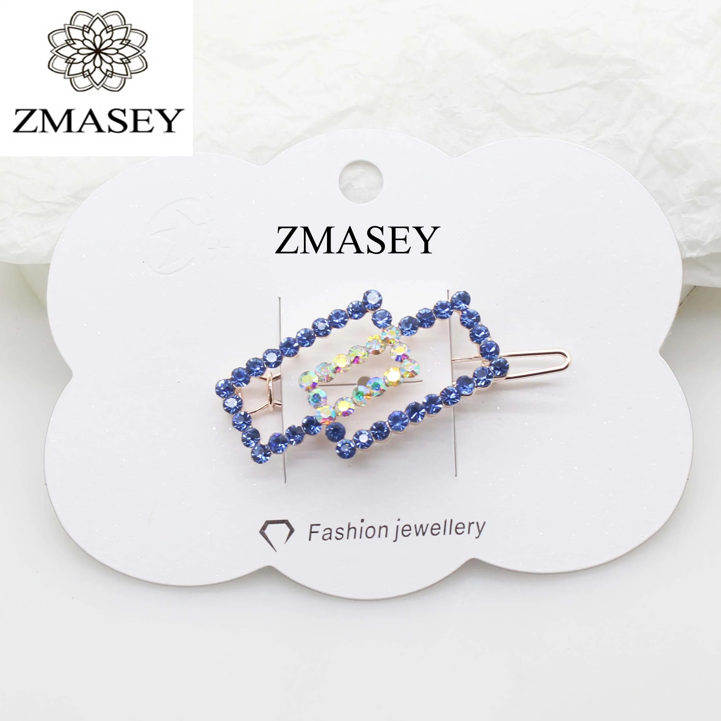 No.4-Light blue ZMASEY 1 шт. высококачественная металлическая заколка для волос с кристаллами Модные женские заколки для волос заколка шпилька аксессуары для волос - Цвет: No.4-Light blue