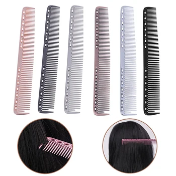 

Hairdressing & Barbers Salon Combs Anti-static Professional Barbers Hairbrush Men Women Aluminum Metal Cutting Comb Hair