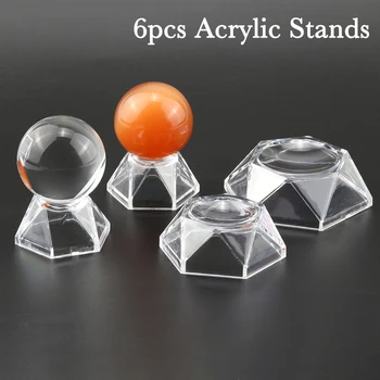 

6pcs Crystal Glass Lens Ball Acrylic Display Stand 60 80mm 100mm Divination Photography Lensball Base Magic Sphere Globe Holder