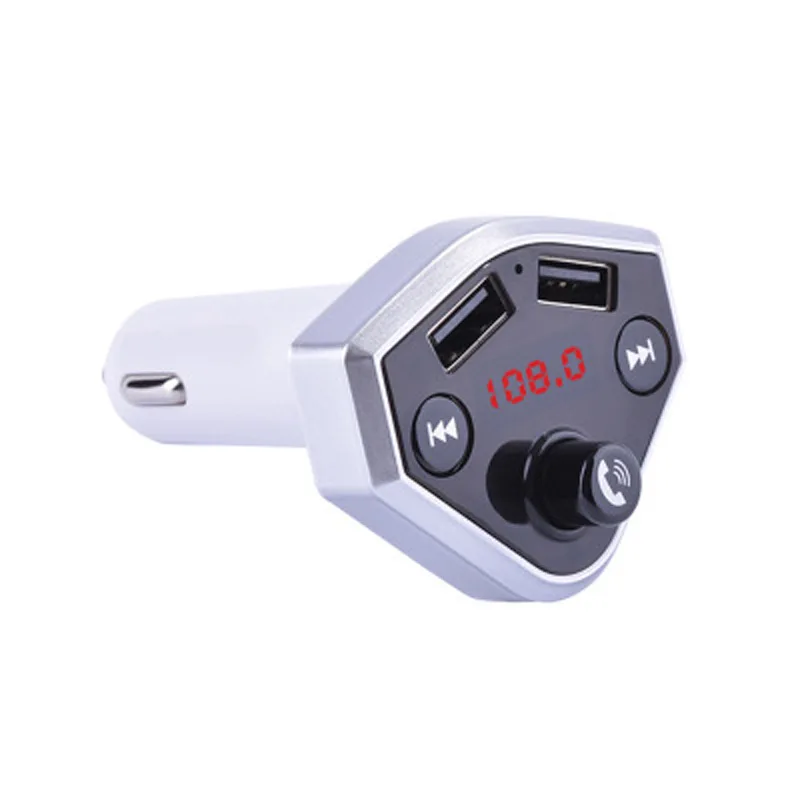 Автомобильный Bluetooth fm-передатчик автомобильный комплект hands-free MP3-плеер Автомобильное USB зарядное устройство Автомобильный MP3-плеер bluetooth fm-передатчик - Название цвета: Белый