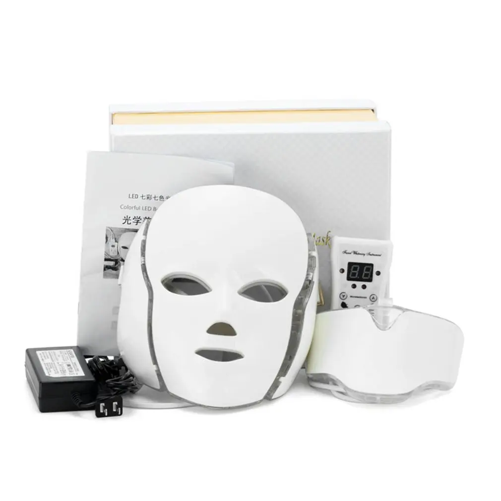 

Colorful Led Facial Mask Photon Therapy Face Mask Machine Light Therapy Acne Mask Neck Led Mask Beauty US/EU/UK Plug