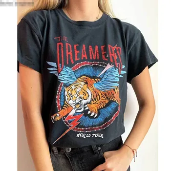 

New fashion printing loose casual round neck short sleeve women's T-shirt