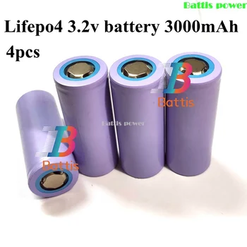 

4pcs brand lifepo4 3.2v battery 3000mah 24A 8C 26650 rechargeable battery For diy battery pack power flashlight 26650