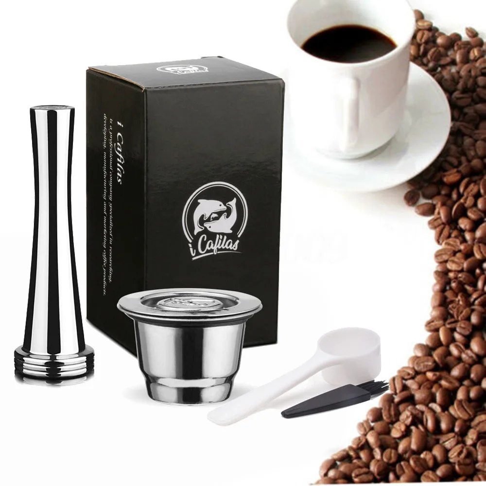 4 шт./компл. Кофе капсула для Nespresso многоразового использования 304 Нержавеющая сталь порошок молоток