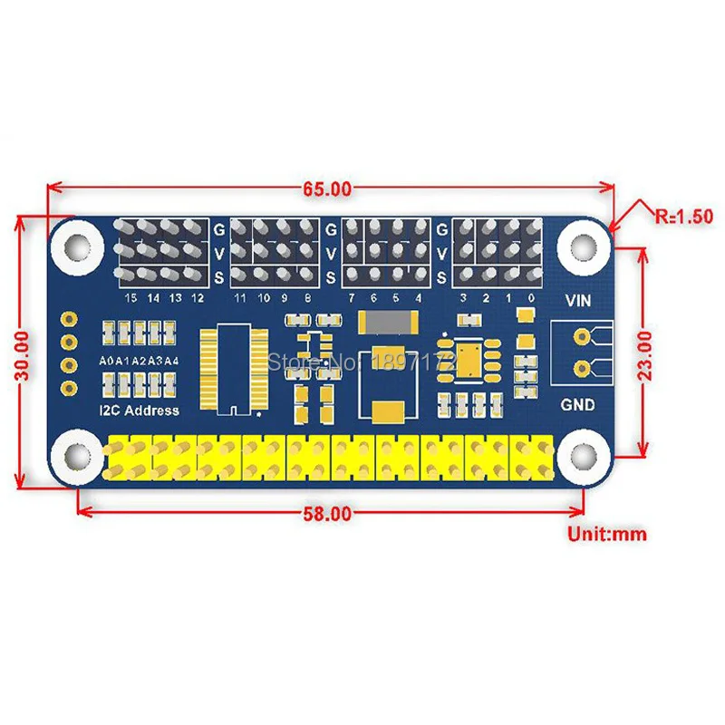 Raspberry Pi сервопривод шляпа(B), 16 каналов, 12-разрядный, I2C Интерфейс