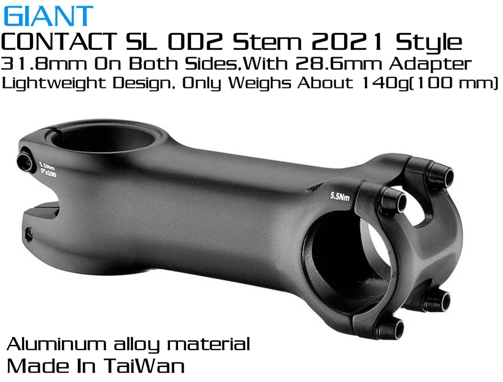 GIANT CONTACT SL OD2 STEM 2021 Style 31.8mm On Both Side Aluminum Alloy  Lightweight Design