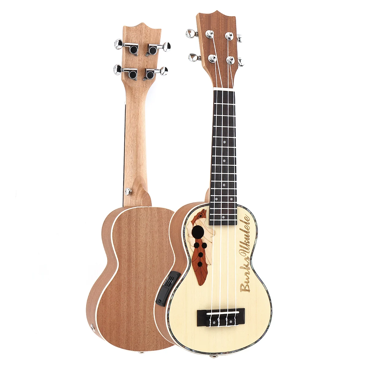 Укулеле 21 дюймов Ель эквалайзер сопрано Ukelele 15 Лада электроакустическая 4 струны гитара со встроенным эквалайзером пикап Горячая Распродажа