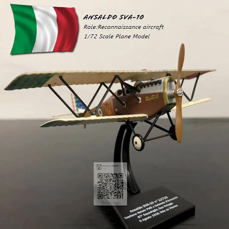 ITALERI 1/72 масштаб военная модель игрушки Италия Ansaldo SVA-10 истребитель литой металлический самолет модель игрушки для сбора/подарок