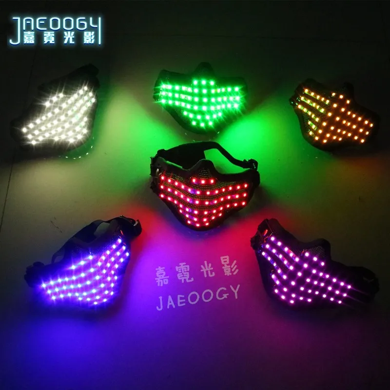 Хэллоуин DJ вечерние светодиодный перчатки Сценическое Танцевальное представление персональная светящаяся флуоресцентная маска бар вечерние Опора под лазер