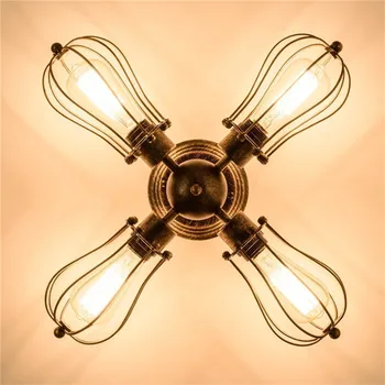 

Vintage Industrial Ceiling Light Retro Iron Bronze Lamp Ceiling Simple Light Fixture For Living Room luminaire lustre