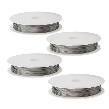 

4 Pieces Stainless Steel Tiger Tail Beading Wire Cord Accessories Findings for DIY Craft Jewelry Making 0.35/0.38/0.45/0.5mm