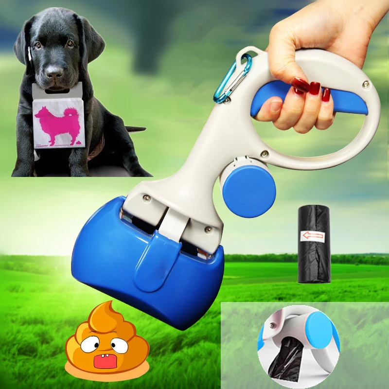 

2 In 1 Pet Pooper Scooper +(1 Lot=20Pcs)Poop Bags Set Dog Cat Outdoor Waste Cleaning Poop Shit Pickup Remover Pooper Bags