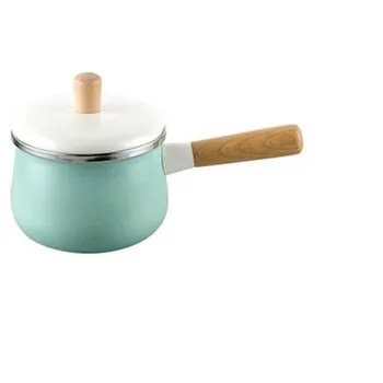

16cm Porcelain Enameled Milk Pot 1.7L Cooking Non-stick MIni Soup Pot with Cover Induction Cooker Gas Stove Applicable Cookware