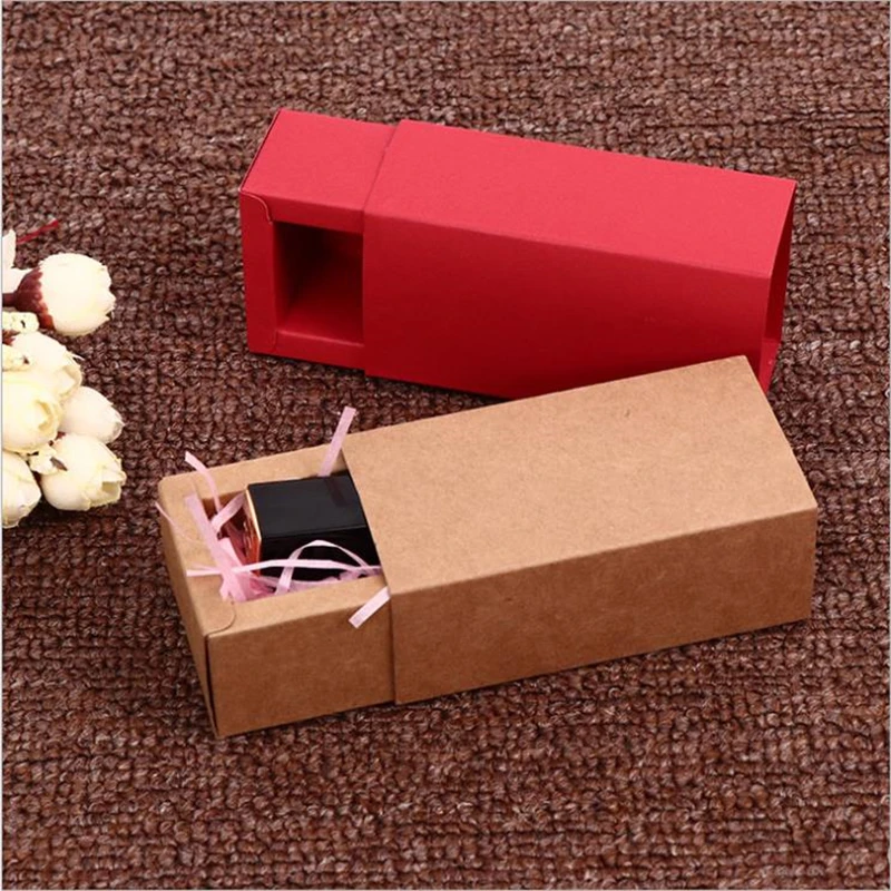 Коробка для ящиков из крафт-бумаги для косметики, эфирного масла, губной помады и флакона духов, Подарочная коробка, Свадебная коробка для ящиков