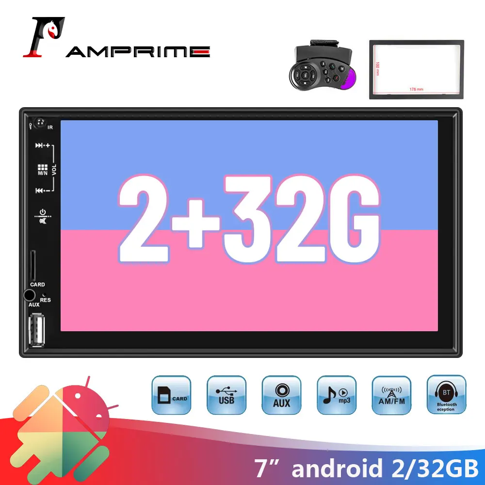 Автомагнитола AMPrime 2 Din HD 7 &quot универсальный сенсорный экран MP5 USB FM AUX поддержка