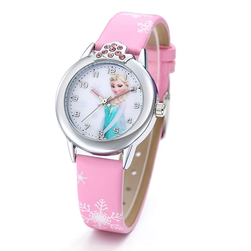 Girl A Pink Новое детское нижнее белье с рисунком из мультфильма трусы-часы в стиле «принцесс» для девочки, детская часы для мальчиков студентов кварцевые часы модные кожаные Наручные часы женские - Цвет: Girl A Pink