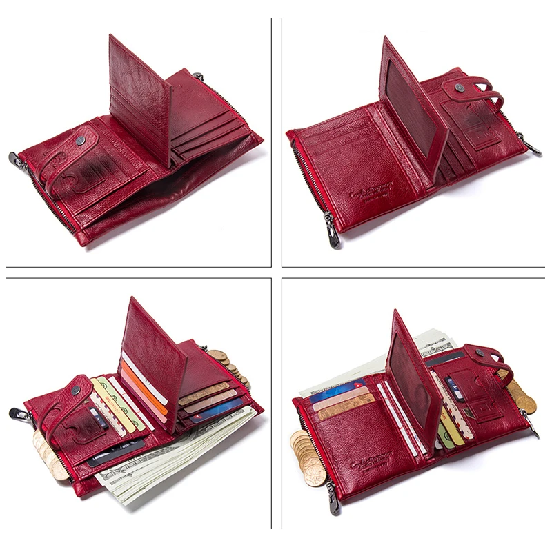 Beste Brand Design Portemonnee Echte Koe Lederen Japan Stijl Stevige Rits   Hasp Standaard Portefeuilles Korte Zakken Met Coin Pocket Card houder
