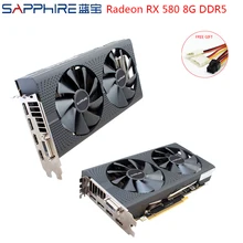 Видеокарты SAPPHIRE AMD Radeon RX580 8 ГБ GDDR5, игровые видеокарты RX 580 256bit 8 ГБ GDDR5 для игрового компьютера RX580