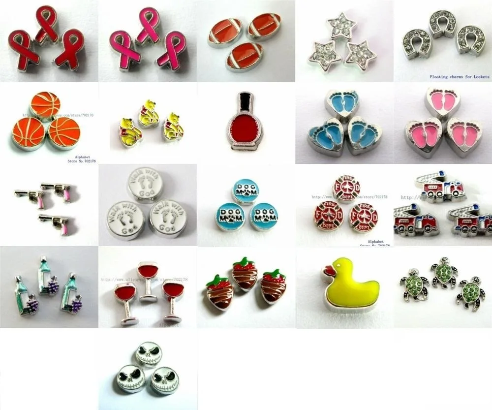 

10pcs ribbon Turtle rainbow Gun DIY floating locket charm fit for living memory locket as Halloween gift