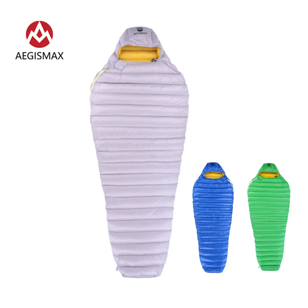 Aegismax Sacchi A Pelo In Piuma D'Oca Bianca Ultra Asciutta Con Cappuccio Tipo Mummia Outdoor Camp Hike Sleeping Gear Idrorepellente Down