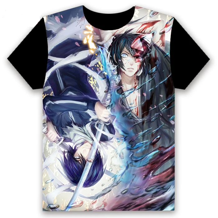 Футболка аниме Noragami YABOKU Iki Hiyori Yukine Косплэй с коротким рукавом унисекс Повседневное черная футболка Летняя мода смешные футболки, топы
