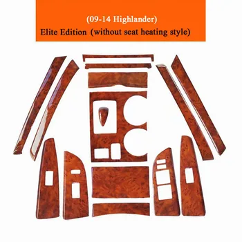 

15Pcs Car Interior Dashboard Gear Shift Knob Panel Cover Stickers Trim Kit For Toyota Highlander 2009-2014 Car Styling Accessori