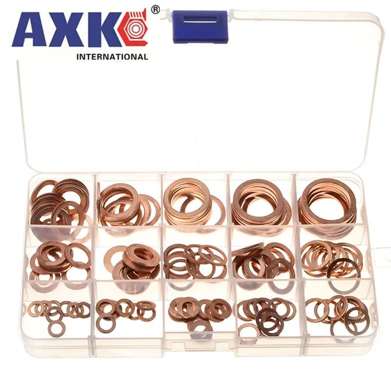 

China Factory 150Pcs Gasket Kit Metal Set Injector Sealing Plain Lock Copper Washer