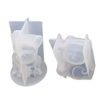 

Crystal Epoxy Resin Mold 3D Bulldog Lucky Cat Jewelry Necklace Pendant Casting Silicone Mould DIY Candle Making Tool