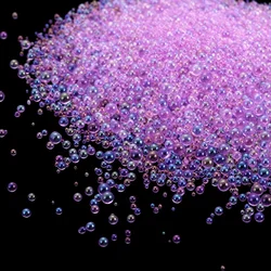 Mini Bubble Ball Beads for Resin Filling and DIY Nail Art Decor (Light Pupple)