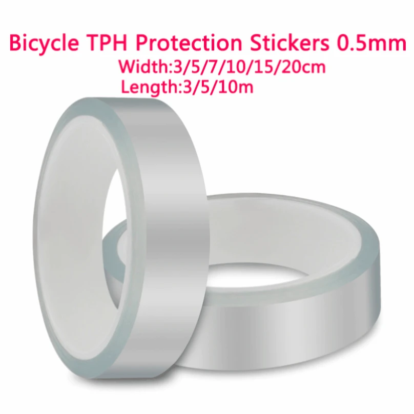 Bike Frame Stickers TPH Transparent Tape Film 3M 5M 10M For Mountain Road Bicycle Frame Protector 0.5mm Thickness