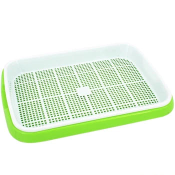 

2Sets Double-Layer Sprouter Nursery Tray Seed Pots Hydroponics Basket Flower Plant Germination Tray Box Green