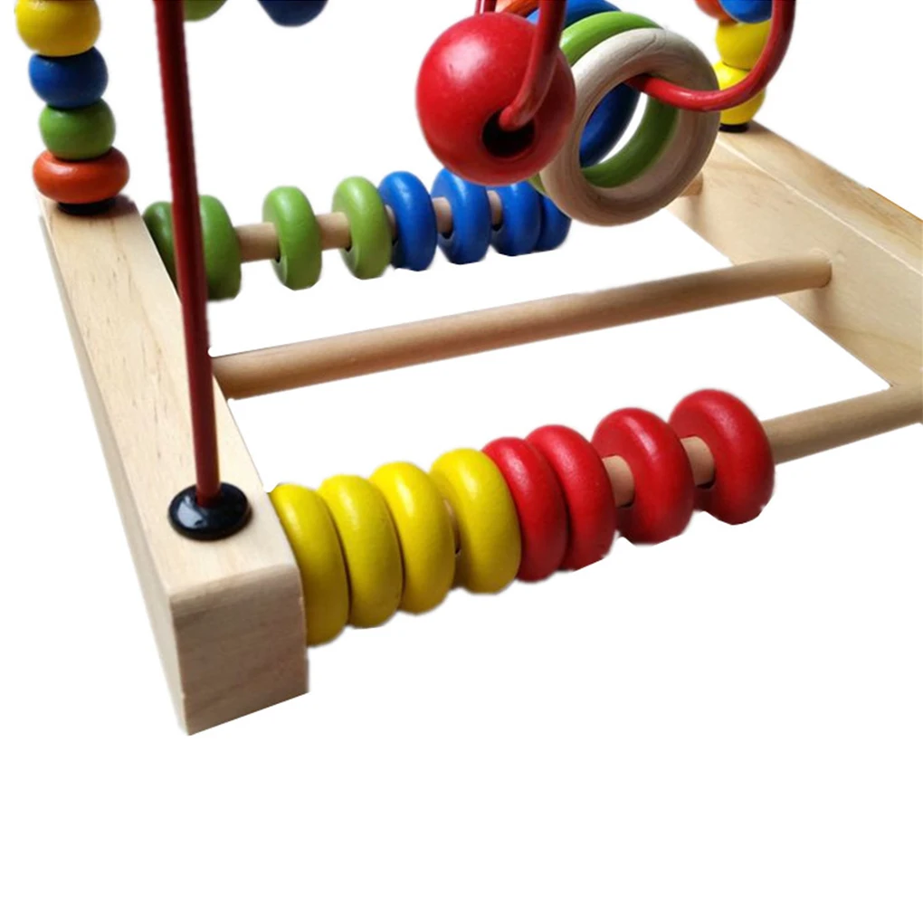 Детская математическая игрушка счетные круги из бисера Abacus проволока лабиринт американские горки деревянная Монтессори обучающая игрушка для малышей