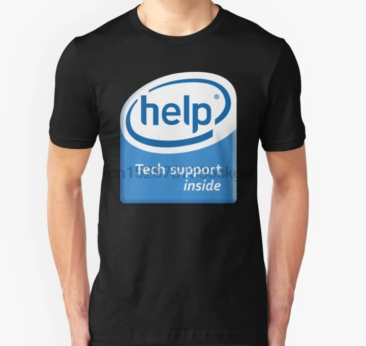 Смешные мужские футболки Intel Parody Logo Computer Tech support унисекс футболка с принтом