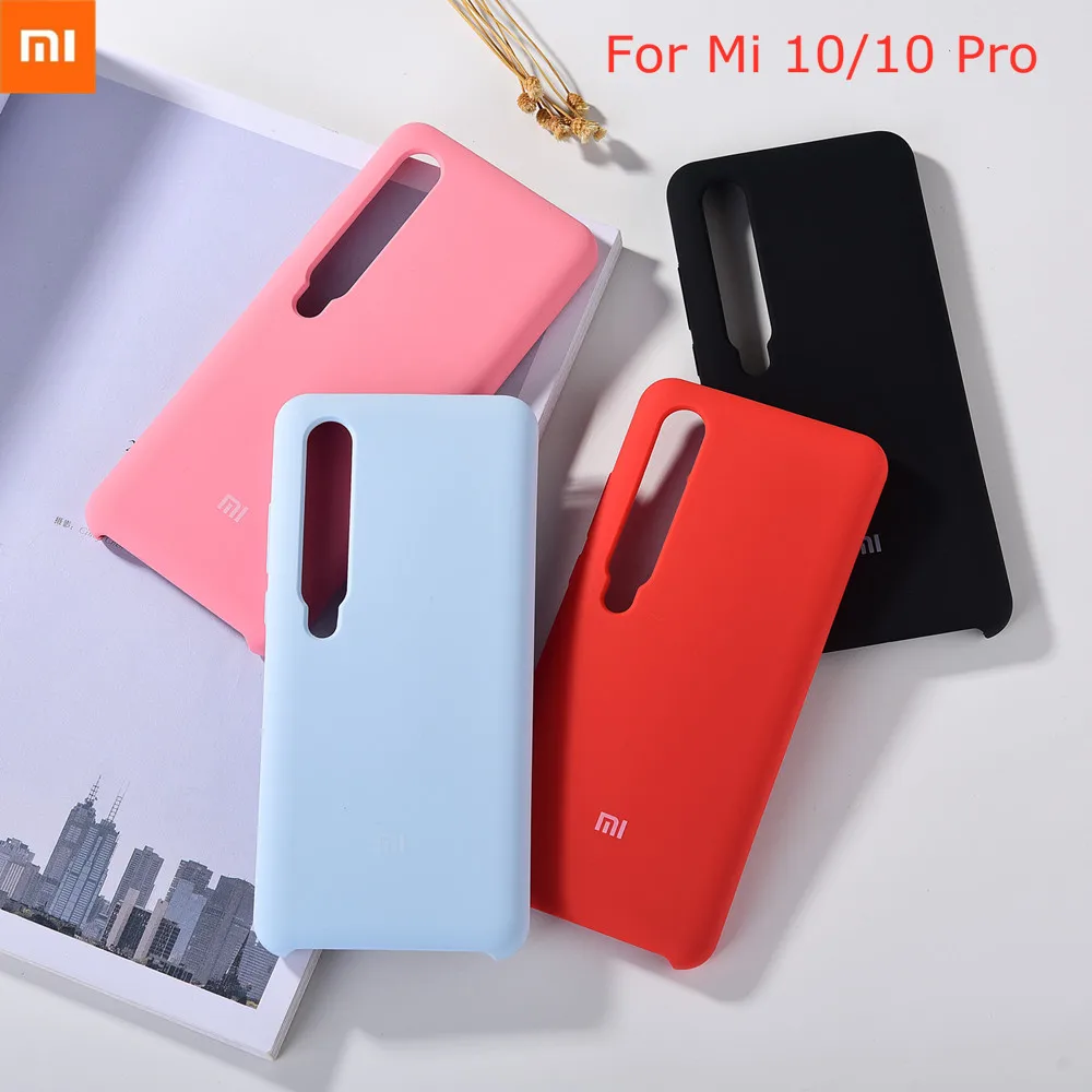 Оригинальный силиконовый чехол для Xiaomi Mi 10 pro жидкий защитный с полным покрытием