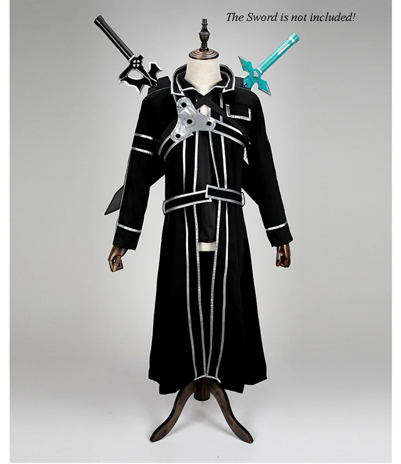 Аниме Sword Art Online SAO Kirito Kirigayae костюмы для косплея длинное пальто полный комплект