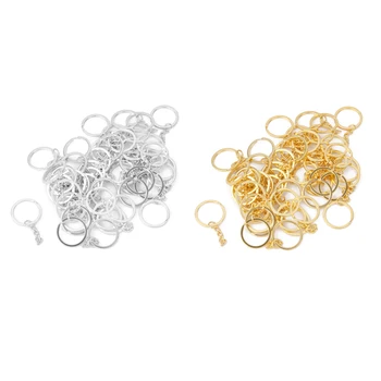 

Set of 200pcs Alloy Split Keyring Key Rings with Chain 25mm gold color Keychains Parts for Macrame Bag Pompom Shrinky Dinks
