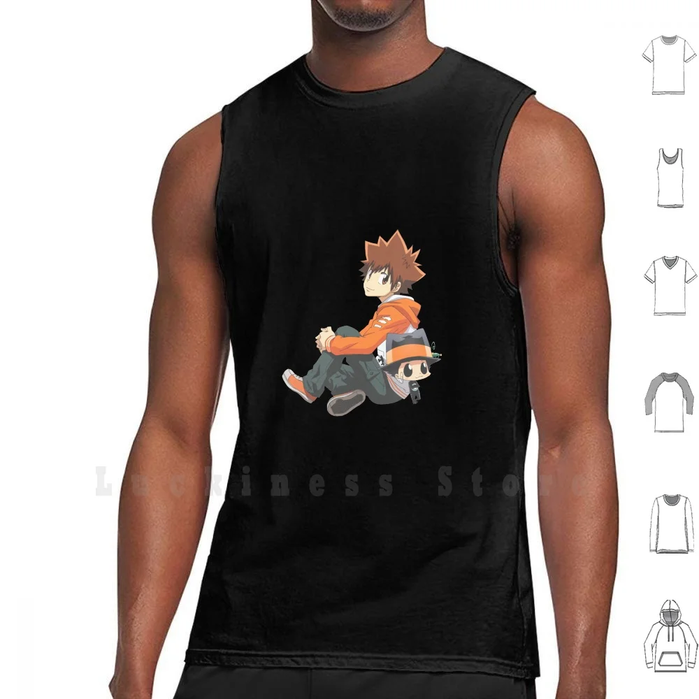 Katekyo Hitman Reborn Canotte Gilet Senza Maniche Tsuna Arcobaleno Reborn Sleeve Anime Katekyo Hitman Family Tokyo