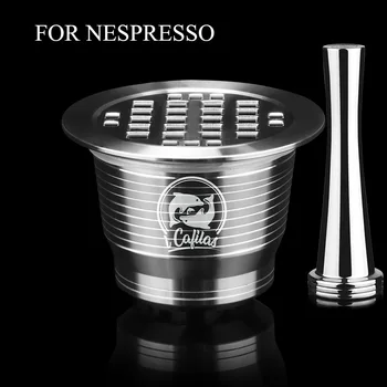 

Stainless Metal Reusable for Nespresso Capsule Press Coffee Grinds Stainless Tamper Espresso Maker Basket