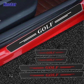 

4pcs Carbon fiber car door Sticker For volkswagen golf golf6 golf7 mk6 mk7 mk5 GTI golfr Car Accessories