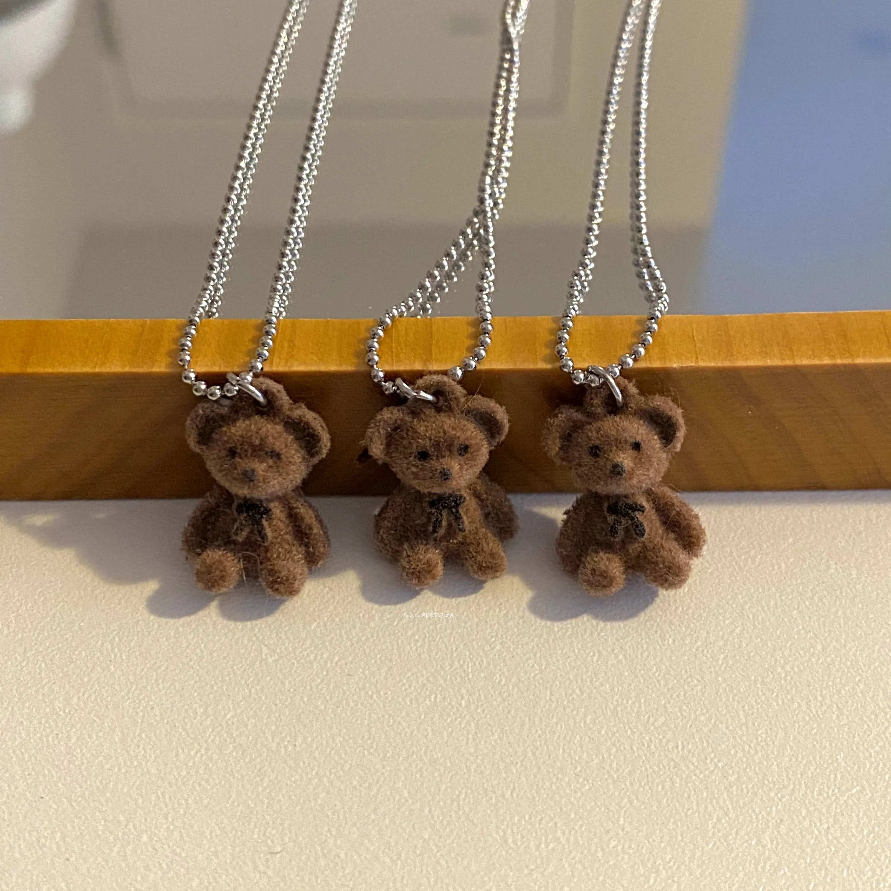 Dropship Cute Plush Bear Pendant Necklace For Girls Women Korean Fashion  Bear Long Sweater Neck Chain Necklaces Collar Jewelry to Sell Online at a  Lower Price