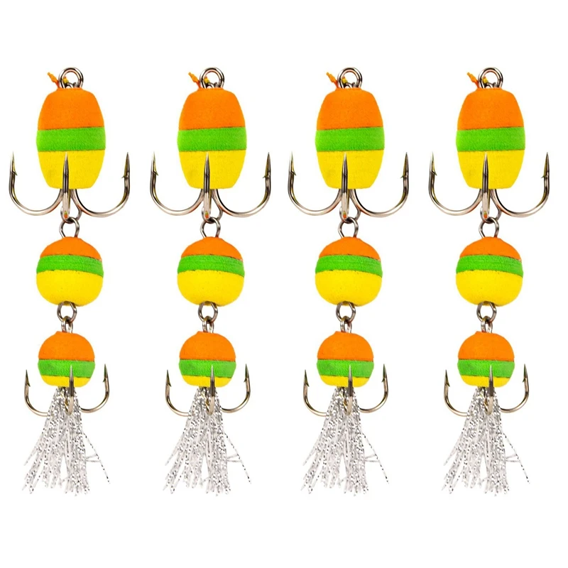  Fishing Lure 4 Pcs Bass Jig Swivel Soft Lure 6.5cm 3.0G Floats Fishing Insect Bait Swim Baits with 