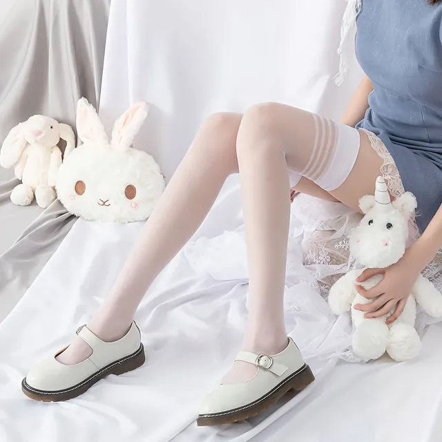 Ultrathin women‘s Silk stockings Nylon for ladies Black White Summer autumn winter socks girls Skinny legs over the knee thigh G ultrathin W. Thigh