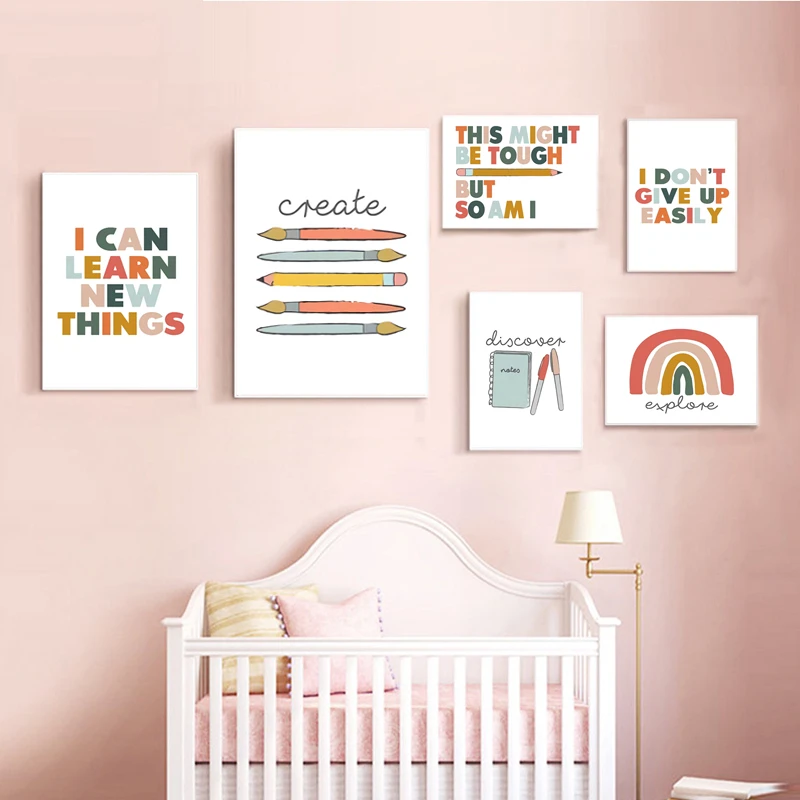 Zeker Een bezoek aan grootouders Appal Kwekerij Muur Art Regenboog Poster Kinderkamer Decoratie Schilderen  Babykamer Canvas Prints Foto 'S Voor Kinderkamer|Schilderij &  Schoonschrift| - AliExpress