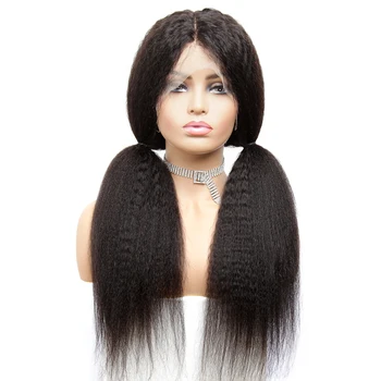 

Kinky Straight Lace Front Human Hair Wigs For Black Women 13x4 Remy Peruvian Lace Wigs Plucked MIHAIR With Baby Hair