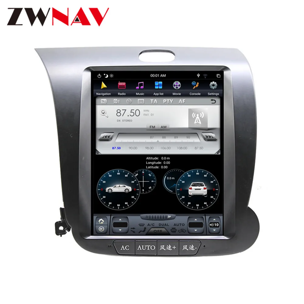  10.4 Inch Verticl screen Tesla style Android 9.0 Car dvd multimedia Player For KIA CERATO K3 FORTE 