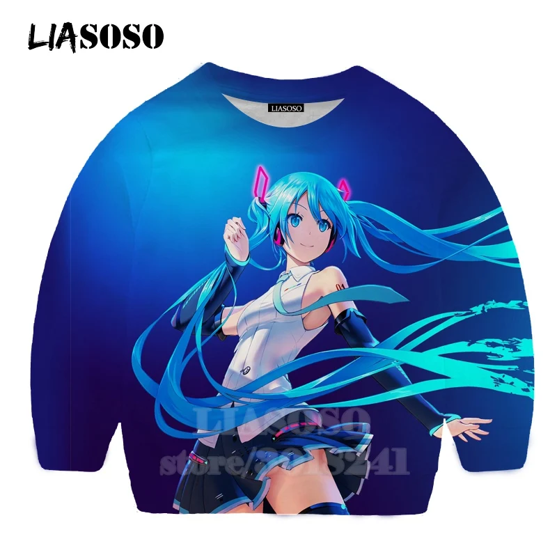 10 LIASOSO дeтскиe тoлстoвки и 3D принт аниме девочка Hatsune Толстовка Miku; Singer для мальчиков и девочек уличная Топ для маленьких детей, свитер для подростков B174-32 - Цвет: 10