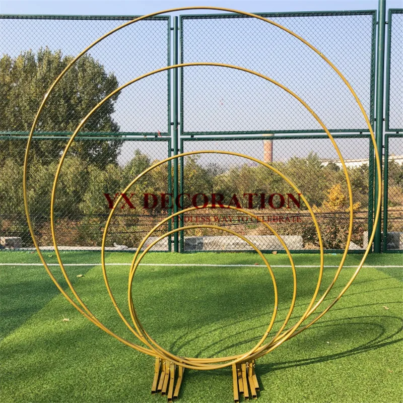 

Cheap Price Wedding Arch Background Stand Iron Shelf Decorative Props DIY Round Party Background Shelf Flower Frame Stand Gate